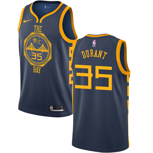 Men's Golden State Warriors #35 Kevin Durant Navy 2018/2019 City Edition Swingman Stitched NBA Jersey